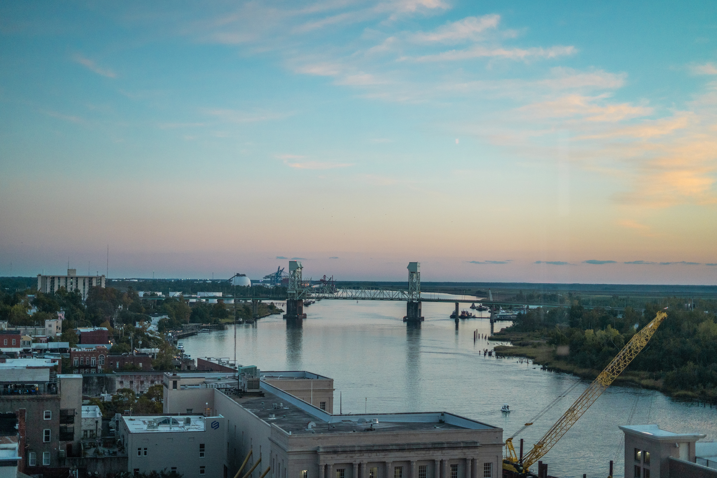 Sunset view over Wilmington from Wine Knot